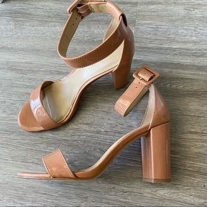Ann Taylor blush pink patent block heel sz 6.5